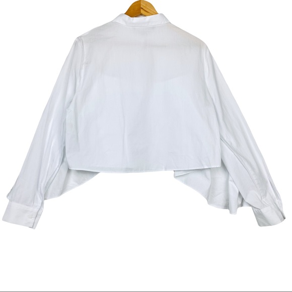 ZARA Frilly Exaggerated Ruffle Sleeve Poplin Button Down Cotton Pirate Blouse - Picture 8 of 13